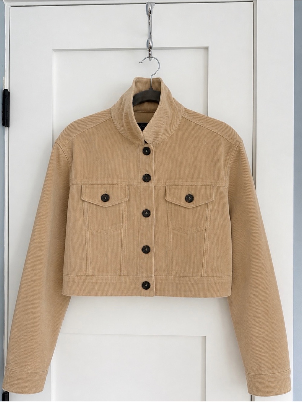Love Tree Cropped Corduroy Jacket in Tan